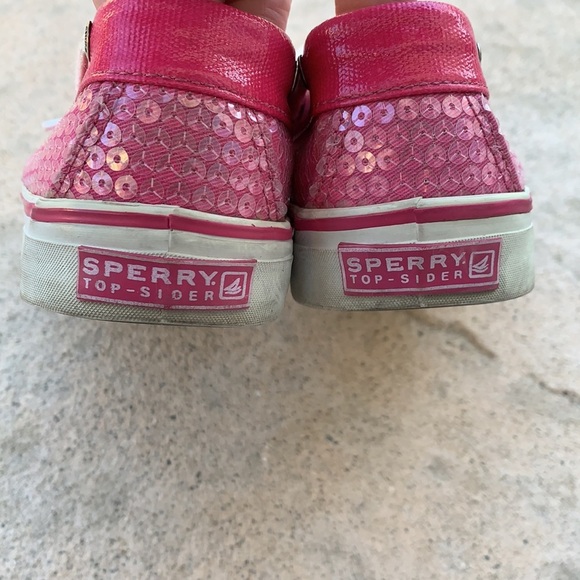 💚Sperry Top-Sider Bahama Pink Sequin Boat Shoe Sz 7 - Picture 7 of 10